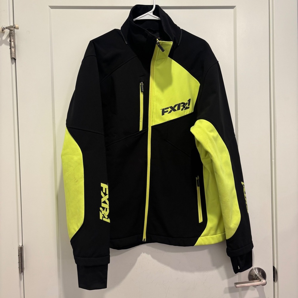 FXR Racing Mens Recoil Softshell Jacket Black Hi-Vis Yellow XL Snowmobile 3928